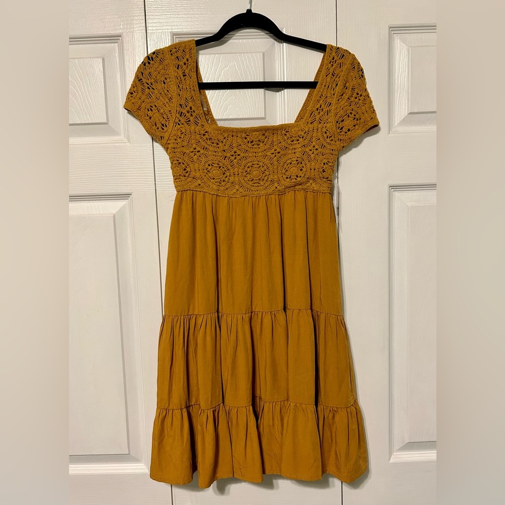 Crochet top fall dress XS